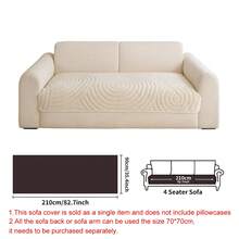 SANMOSPIN 1PC Solid Color Plush Sofa Cushion, All-Season Machine Washable Pet-Friendly Sofa Cover, Suitable For Armchair, 2-Seater, 3-Seater, 4-Seater Sofa, Bedroom, Office, Home Decor - Beige - View 11