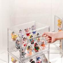 1pc Transparent Acrylic Display Box, 3-Tier Hobby Figure Display Case With Stand, Stackable Small Statue Display Box For Collectibles, Action Figures, Models - Clear - View 2