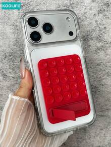 KOOLIFE 2合1透明防震手機殼，附可拆卸吸盤支架免持支撐架，適用於 iPhone 18 Pro Max、17、17 Pro Max、16 Pro、15 Pro Max、13 Pro、15、14、14 Pro、13 - 透明+紅 - 查看 28