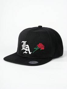 1件刺繡LA Rose平帽簷棒球帽，戶外可調節防曬休閒帽，適合春秋旅行、海灘度假，男士遮陽帽，Y2K風格青年帽 - 棒球帽 - 查看 18