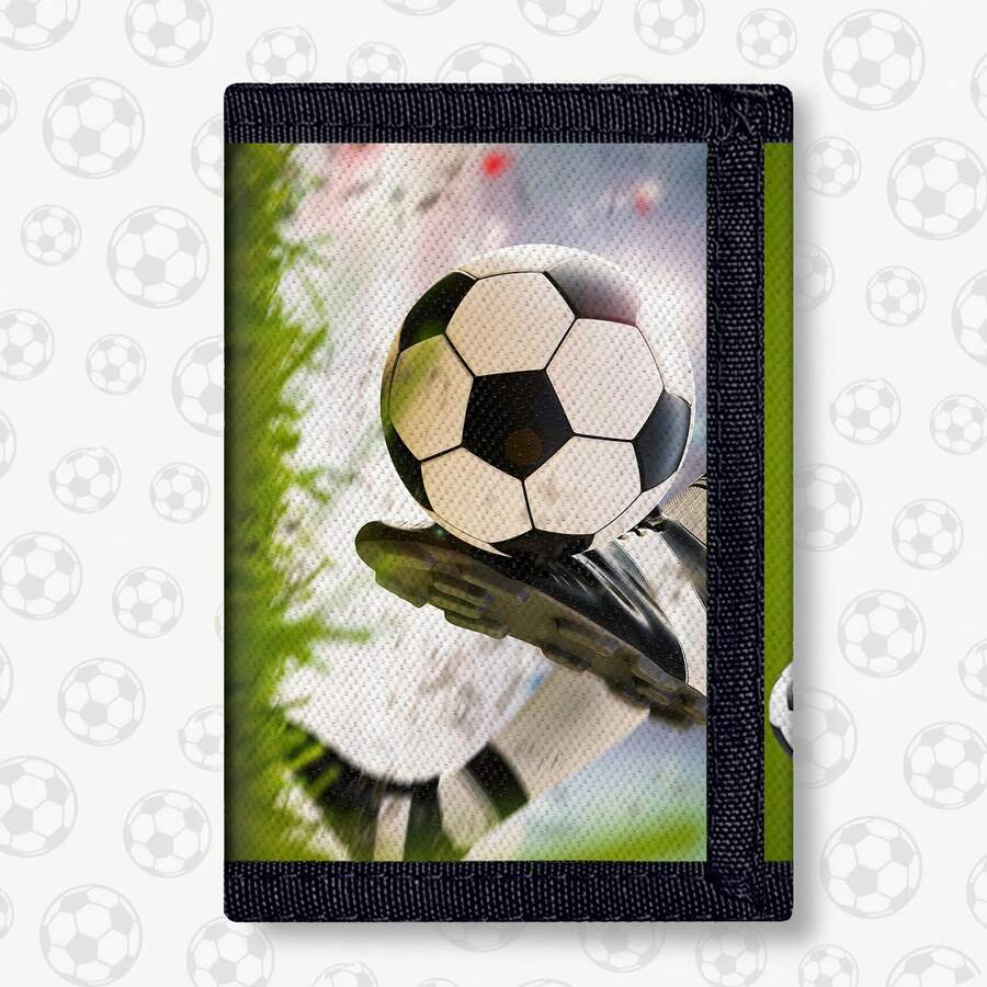Teenager Wallet, Boys & Girls Personalized Card Holder, 3D Soccer Goal Style Wallet, Ultra-Thin Design With Keychain, Wear-Resistant & Dirt-Resistant, Daily Use, Clip-On Convenient To Carry - Multicolor - View 1