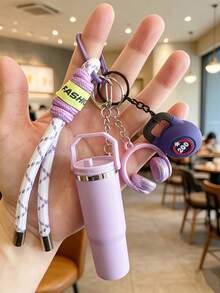 【原創手工】迷你水壺鑰匙圈 編織繩鑰匙圈/手腕飾品 3D耳機吊飾 LOVE造型車鑰匙防丟鍊 精緻女款耳機裝飾 夏日包包掛飾 必備度假禮物 - 彩色 - 查看 8