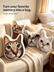 DIY Personalized Photo Pillow Sofa Bedroom Home Decoration Holiday Couple Parent-Child Pet Commemoration Father's Day Mother's Day Halloween Valentine's Day Christmas Gift, Gift-Ready - Multicolor - View 5