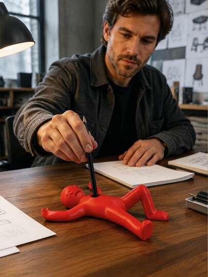 Grappige figuur penhouder, stressverlichtende kantoorpenhouder, nieuwsgierige kantoordecoratie penhouder, bureaudecoratie, studenten studiebureau kantoorartikelen opbergruimte, penorganizer voor aanrecht thuis, vakantie grapcadeau, stressverlichtend cadeau voor collega
