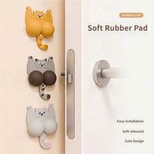 3D Cat Anti-Collision Stickers, Cute Animal Shaped, 3D Butt Design, Perfect For Car Door Anti-Collision, Bedroom, Bathroom, Kitchen, Cabinet Door Anti-Collision Stickers, Effectively Prevent Door Damage. - 5pcs Anti-collision Stickers - View 2