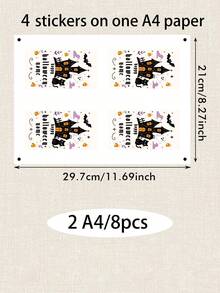 4-40PCS Custom Halloween Temporary Tattoo, Personalized Name Fake Tattoo Sticker, Spooky Ghost Bat Haunted House Style, Customized Body Tattoo For Halloween Party, Customizable Costume Accessory, Halloween Favor, Unique Holiday Gift, Halloween Gifts - Black and White - View 9