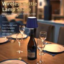 LED Smart Lighting 3-Color Table Lamp - Touch Control, USB-C Charging Port, Switch Control Color Temperature/Dimming, Portable Bedside Night Light, Metal Lampshade Direct Plug Bottle Stopper Design, Atmosphere Enhancement Lighting - Perfect For Living Room, Bedroom, Dining Room, Bar, Creative DIY Gift - Bottle Lamp - View 8