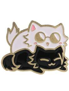1pc Cute Fashion Cat Glasses Enamel Brooch, Lapel Pin For Clothes And Backpack, Unisex Daily Accessory, Holiday Gift - Multicolor - View 11