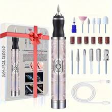 Rechargeable Electric Nail Drill Machine, Portable Pen Nail File Kit, Professional Manicure Pedicure Tool For Acrylic Gel Nails, Nail Polisher For Home & Salon - Multicolor - View 3
