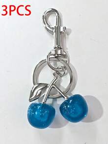 1/3pcs,11*6.6cm,Cherry And Pearl Keychain-An Elegant Crystal Keychain Featuring A Cherry Design. This Decorative Cherry Accessory Is Suitable For Women's Wallets, Handbags, Mobile Phones, And Backpacks, Making It An Ideal Gift For Friends And Women. - Multicolor - View 14