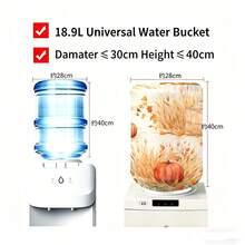 Water Dispenser Barrel Cover For 5 Gallon Water Bottlem, Autumn Pumpkin Mushroom Printed Durable Fabric Water Cooler Covers, Elastic Fabric Bucket Decor Protector Cover - Multicolor - View 2