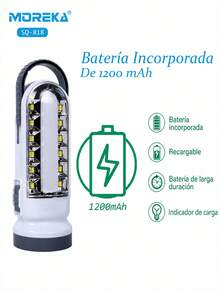 Lampara Emergencia Linterna Luz Led Recargable 3 En 1 - Blanco - Ver 2