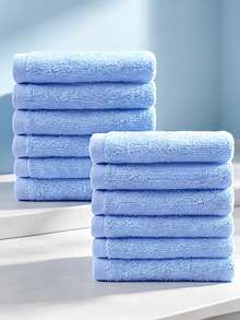 25*25 Coral Fleece Solid Color Thin Small Square Towels, Available In Khaki, Pink, Blue And Other Colors, Suitable For Hotel, Kitchen, Highly Absorbent; Homestay Small Towels, Hand Towels, Multi-Purpose Face Towels For Home Use, 5pcs/10pcs/1pc Pack - Multicolor - View 6