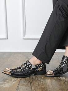 Men's Luxury Vintage Style Elegant Gentleman Loafers With Non-Slip Wear-Resistant Sole For Casual Daily Wear - Black - View 4