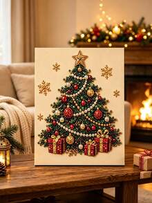 DIY Christmas Pearl & Diamond Art Kit, Includes Beads And Gem Stickers, Handmade 3D Holiday Decor, Adult Gift, Parent-Child Interactive Activity, 4 Classic Beaded Decoration Designs - A - View 11