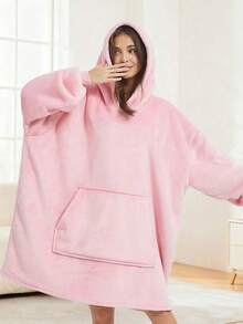 Unisex Wearable Hooded Blanket, Oversized Hooded Blanket Sweatshirt, Comfortable Warm Fleece Blanket With Sleeves And Large Pockets, Suitable For Adults, Indoor And Outdoor Use, Perfect Gift - Multicolor - View 18