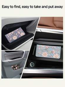 Porta Documentos de Registro y de Coche con Patrón de Flores Rosas – Organizador de la Guantera del Vehículo, Accesorio de Almacenamiento para Automóvil y Camión, Ideal para Almacenar Documentos Importantes, Licencias de Conducir, Pasaportes, Tarjetas, Pequeños Accesorios de Automóvil y Otros Documentos. - multicolor - Ver 10
