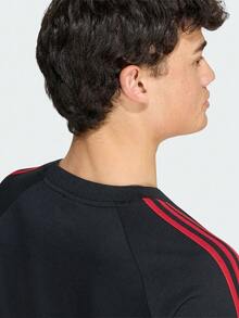 Adidas Men's MUFC OG TEE Short Sleeve T-Shirt Knit Collarless Short TKY9471 - Black - View 6