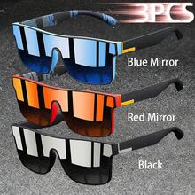 3PCS Fashion Vintage Square Sports Glasses Flat Frame Street For Unisex Eyewear For Choice For Outdoor Vacation And Daily Clothing Matching - 3PCSF766 - View 25