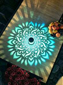 1/2/4pcs Mandala Pattern Solar Projection Wall Light, LED Outdoor Solar Wall Light, Waterproof Landscape Decorative Light, Suitable For Garden, Lawn, Patio, Stairs, Birthday Party Atmosphere Decoration - Multicolor - View 9