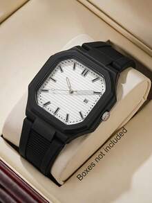 Men's Watch, Electronic Movement With Pointer Display, Detachable Strap, Octagonal Arabic Numeral Dial, Men's Quartz Watch, Suitable For Daily Wear, Back To School Season, Accurate Timekeeping, Birthday Gift, Also An Ideal Choice For Yourself Or Friends - Blue - View 20