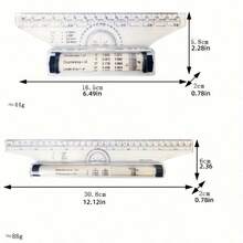 2pcs Plastic Ruler Drawing Roller Ruler Parallel Ruler Multi Functional Drawing Design Ruler Used For Measurement Drafting Schools And Offices - 2pcs Set - View 1