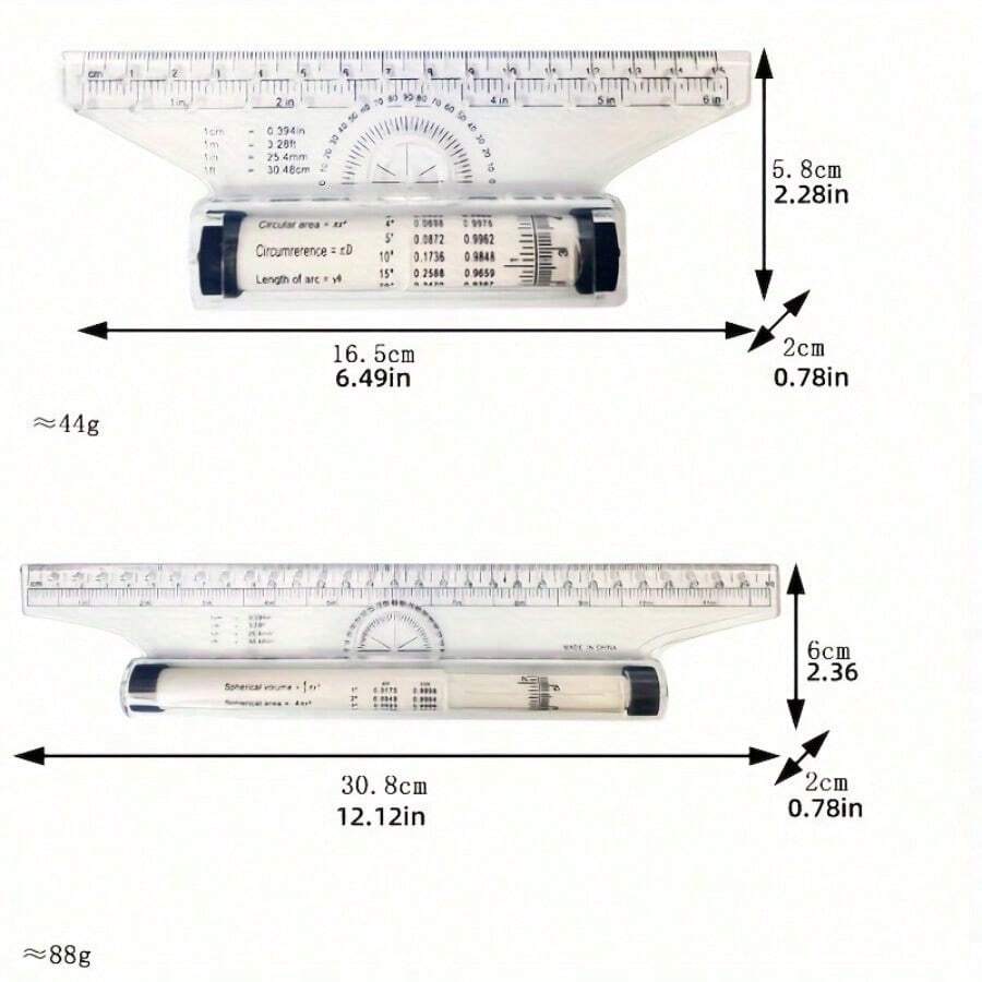 2pcs Plastic Ruler Drawing Roller Ruler Parallel Ruler Multi Functional Drawing Design Ruler Used For Measurement Drafting Schools And Offices - 2pcs Set - View 1