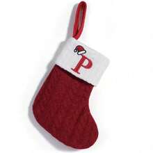 1pc Cute Letter Christmas Sock Decoration Creative Christmas Tree Hanging Ornament Woolen Knitted Socks Decor Prop - A - View 31
