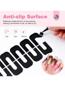 Nail Tape/Latex Nail Polish Barrier Peel Off/U-Shaped Nail Protection Sticker & Rotary Pen Set, Odorless Latex Protective Agent Effectively Prevents Staining And Bleeding, Suitable For Painting, Printing And Nail Art Design Multiple Scenarios, Flexible Soft Tool Fits Nail Surface Without Damaging Natural Nails, Professional Grade Nail Art Accessory Also Beginner Friendly Equipment - Multicolor - View 5