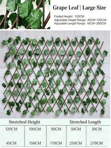 Protection Expandable Artificial Vine Leaf Fence, Foldable Retractable Wooden Trellis Hedge With Ivy Grape Watermelon Yellow Maple Fake Foliage For Courtyard Balcony Fence Wall Shield Decoration - Fence - View 10