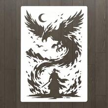 Phoenix Template, A4 Size Reusable Plastic Painting Stencil, For Fabric, Farmhouse Art Projects And DIY Crafts. Suitable For Wall Art, T-Shirts, Home Decor, Easy To Use, 11.7 Inches X 8.3 Inches Template - A - View 8