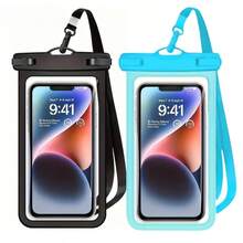 Cell Phone Waterproof Bags - Black & Blue - View 6