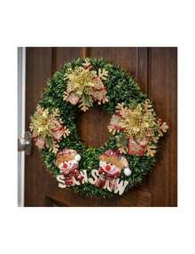 Guirlanda Natalina Decoração Boneco Neve Arranjo Porta 40cm - A - Visão 2