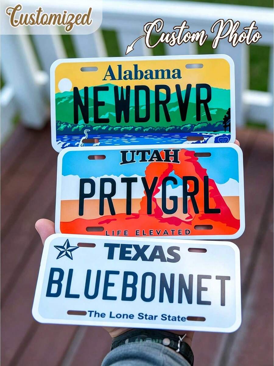 Mini License Plate Custom All 50 States 4 X 2 Motorcycle, Golf Cart, Personalized Gift - Name Tag - Multicolor - View 1