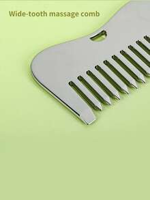 INYUSUN 1pc Metal Scalp Massage Comb, Portable Relaxation Tool, Neck And Face Scrubbing Massage Comb With Wide Teeth Design - Multicolor - View 4
