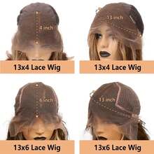 P4/27 Highlight, pelucas de cabello humano ondulado de 34 pulgadas para mujer, peluca frontal de encaje transparente HD 13x4, pre-arrancada, color rubio miel degradado, pelucas de cabello virgen brasileño con baby hair, densidad del 200%. - destacado427 - Ver 5
