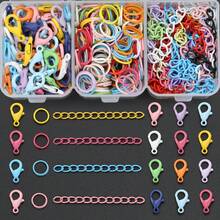 200pcs/Kotak Komponen Pembuatan Gantungan Kunci DIY, Warna Campuran Acak, Termasuk 50pcs Jepit Lobster Enamel Warna-warni + 50pcs Rantai Perpanjangan + 100pcs Cincin Penghubung, Cocok Untuk Gantungan Kunci DIY Kepang, Liontin Tas, Konektor Kalung Hewan Peliharaan, Cincin Konektor Terbuka, Jepitan Pegas, Bahan Pembuatan Aksesoris Gantungan Kunci, Pembuatan Aksesoris Gantungan Kunci DIY - Gesper lobster & rantai ekor & cincin loncat - View 11