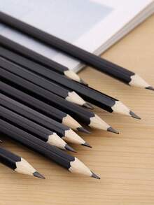 1/12pcs Black 2B Pencils, Student Learning & Exam Pencils, Student Stationery Pencil Set, Suitable For Exam Hall, Sketching, Drawing, Daily Writing, Homework, Back To School Supplies, Art Supplies - Multiple Styles - View 2