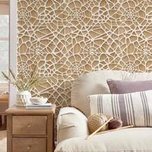 1 Roll 2D Spider Web Grid Self-Adhesive Wallpaper, Wood Grain Textured Geometric Removable Contact Paper, Peel And Stick Waterproof Decorative Wall Sticker, Modern Art Home Decor, For Bedroom, Living Room, Kitchen, Bathroom, Home Office, Room Decor - 1PC - View 2
