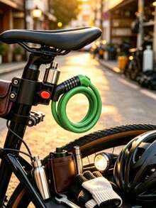 1pc Upgraded Bicycle Combination Cable Lock With Mounting Bracket, Flexible Spiral Steel Cable Design, High-Strength Steel Cable Material, Includes Mounting Bracket For Convenient Storage, Suitable For Daily Parking Theft Prevention - A - View 6