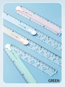 Multi-Section Transparent Folding Ruler, Clear Scale Bendable Drawing Straightedge, Hollow Pattern Multifunctional Ruler, Manuscript Drafting Measurement Tool, Document Layout Positioning Ruler, Portable And Compact, Desktop Surveying, Desktop Stationery, Drawing Office Supplies, Office Supplies, Back To School - one-size - View 8