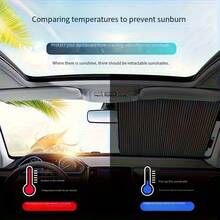 1x Dual-Mode Smart Car Sunshade - Magnetic Design With Automatic Retractable Function; Suitable For Front And Rear Windows; Portable Summer Car Accessory Designed For High-Temperature Environments. - A - View 2