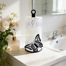 Butterfly Toilet Paper Holder, Suitable For Bathroom And Kitchen Decor, Suitable For Bathroom, Dining Table Rustic Style Home Decor. - Black Butterfly - View 12