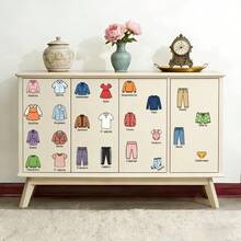 10/5/2/1 Sets Cartoon Clothing Classification Cabinet Decals, Colorful PVC Removable Self‑Adhesive Drawer Stickers For Wardrobe Closet Drawer Home Organization Decor - Clothing Recognition Wall Stickers - View 7