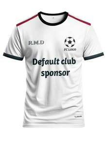 Men's Customized Madrid White Team Printed Football Jersey, Personalized Name & Number Soccer Shirt, La Liga Fan Gear, Training & Daily Wear Gift - White - View 4