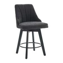 Set Of 2 Dining Chair Grey Minimalist Made Of Chenille For Kitchen And Dining Room - Grey - View 4