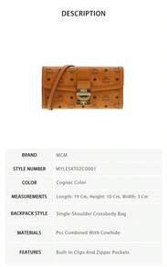 Mcm Tracy Series Vintage Style Ladies Shoulder Crossbody Bag MYLESXT02CO001 - Cognac Color MYLESXT02CO001 - View 8
