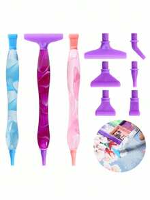 مجموعة أدوات قلم الحفر بالماس 7 قطع مع رأس ملولب - مجموعة إكسسوارات DIY للعناية بالأظافر والحرف اليدوية والخياطة - A - مشاهدة 1