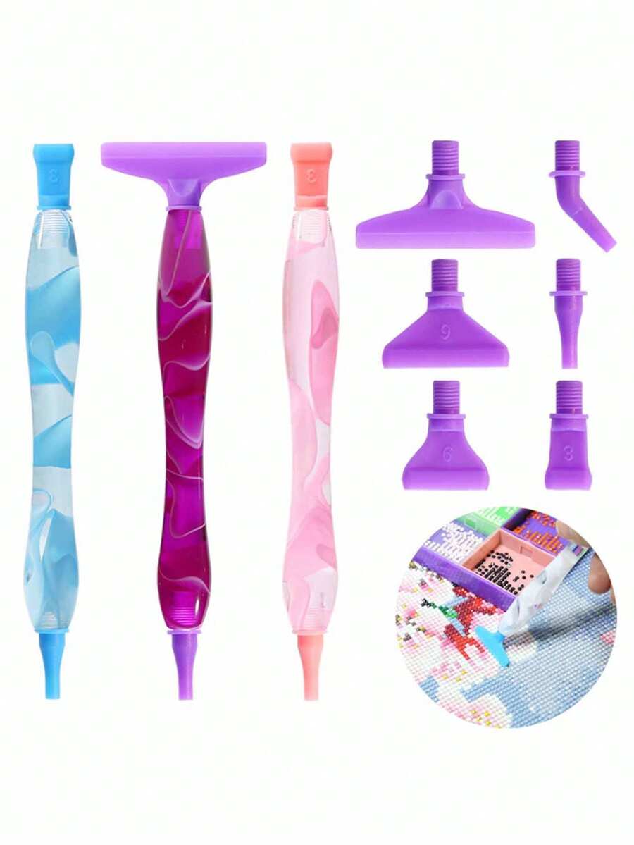 مجموعة أدوات قلم الحفر بالماس 7 قطع مع رأس ملولب - مجموعة إكسسوارات DIY للعناية بالأظافر والحرف اليدوية والخياطة - A - مشاهدة 1