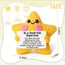 1pc Handmade Crochet Toast Figurine With I LOAF YOU Text Card, Mini Knitted Bread Shaped Ornament, Small Desktop Table Decor Statue For Home Office Shelf, Practical Gift For Coworkers, Friends And Family - Multicolor - View 2
